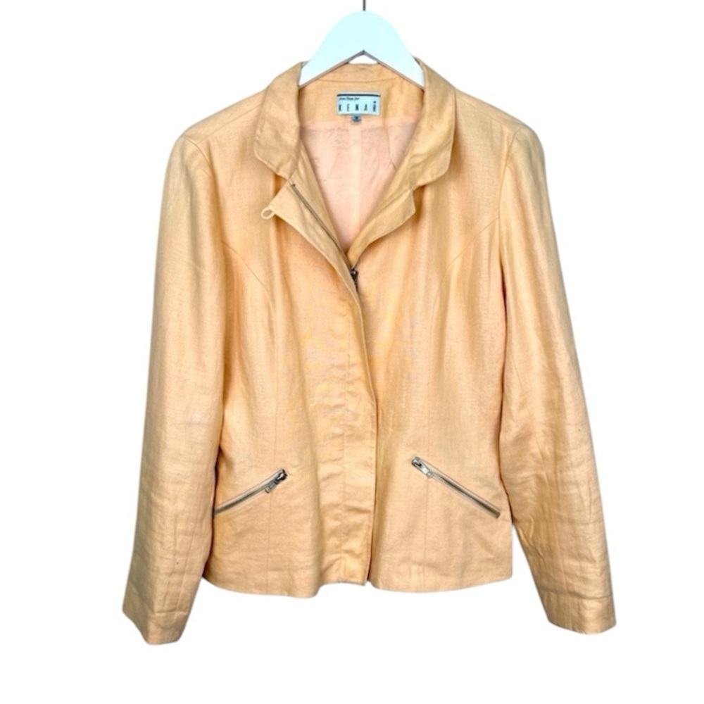 Kenar Peach Linen Blazer Jacket Size 8